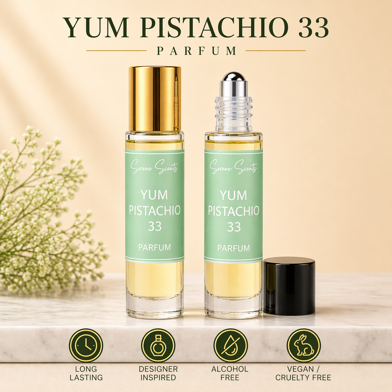 Yum Pistachio Gelato 10ml Rollerball Perfume Oil