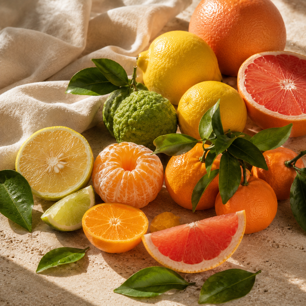 Luxury Citrus Fragrances Collection featuring bergamot, lemon and fresh citrus fruits