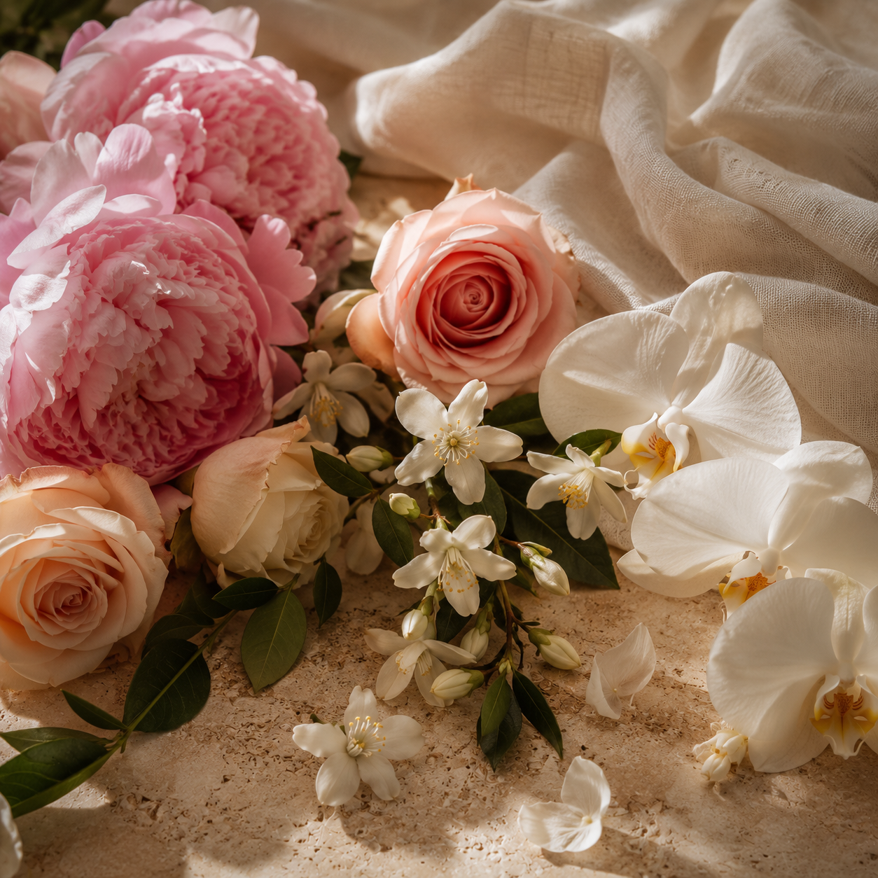 Luxury Floral Fragrances Collection featuring roses, jasmine and elegant white florals