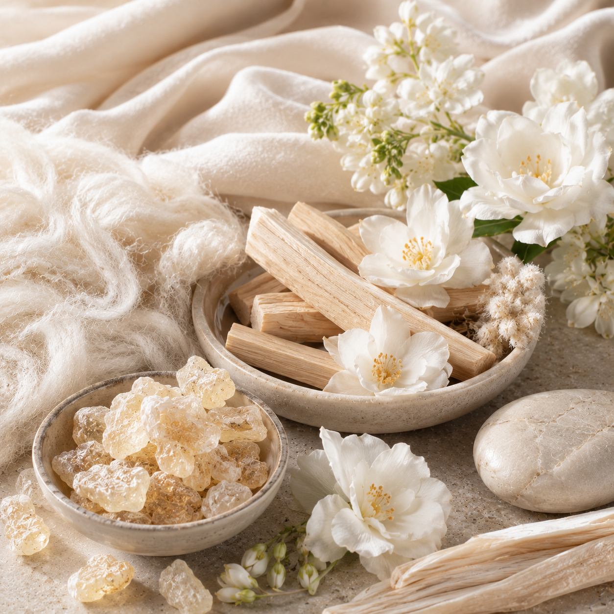 Luxury Musk Fragrances Collection featuring soft woods, white florals and warm musk-inspired textures