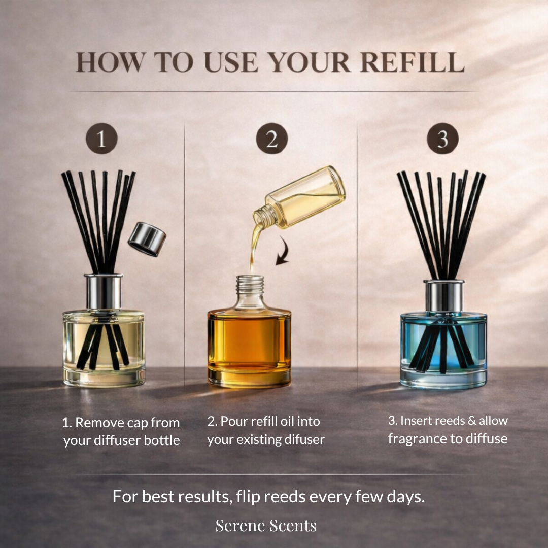 Vanilla Candy Rock Sugar Reed Diffuser Refill product image from Serene Scents