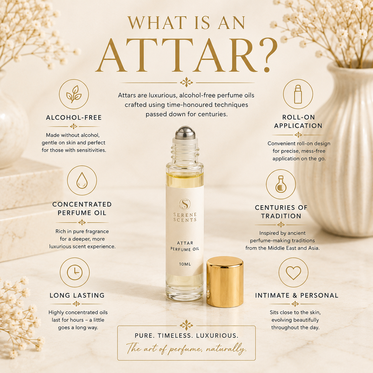 Luxury Attars | 10ml Alcohol-Free Perfume Oil Rollerballs