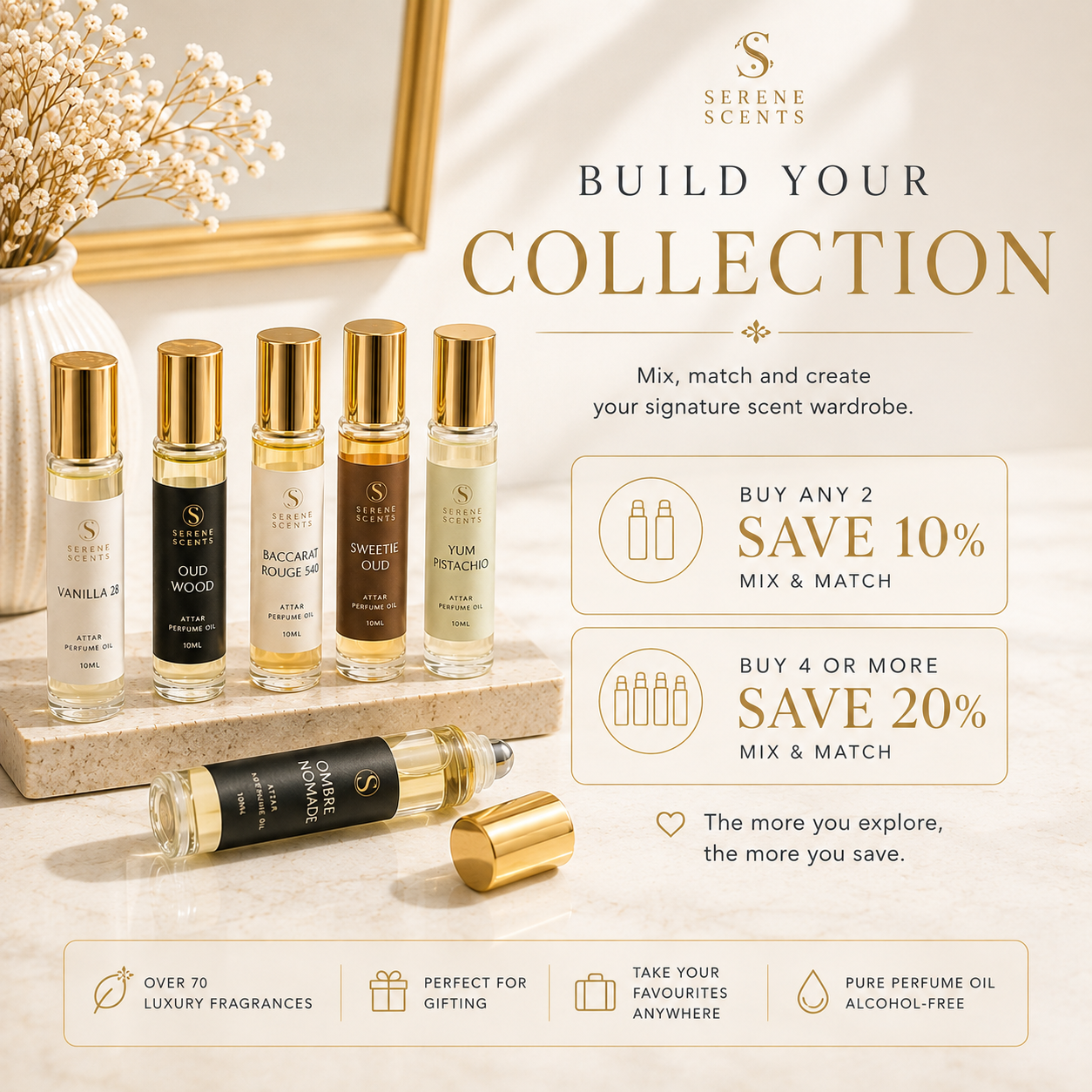 Luxury Attars | 10ml Alcohol-Free Perfume Oil Rollerballs