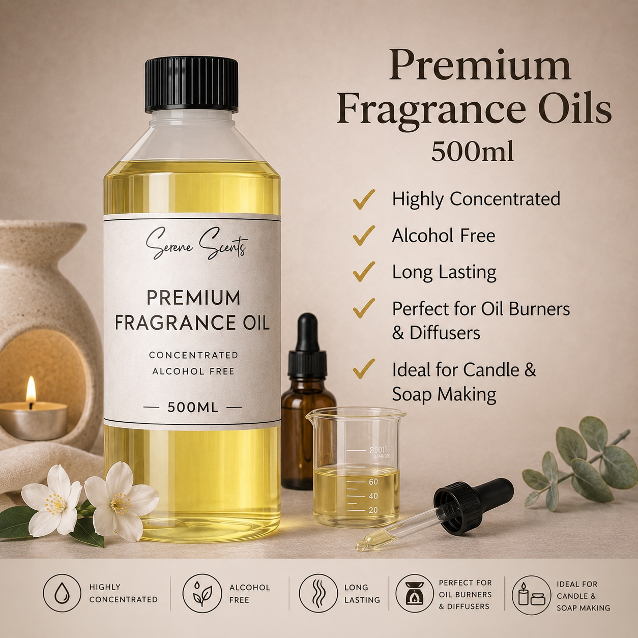 Premium 500ml Fragrance Oil Collection 500ml Fragrance Oil from Serene Scents