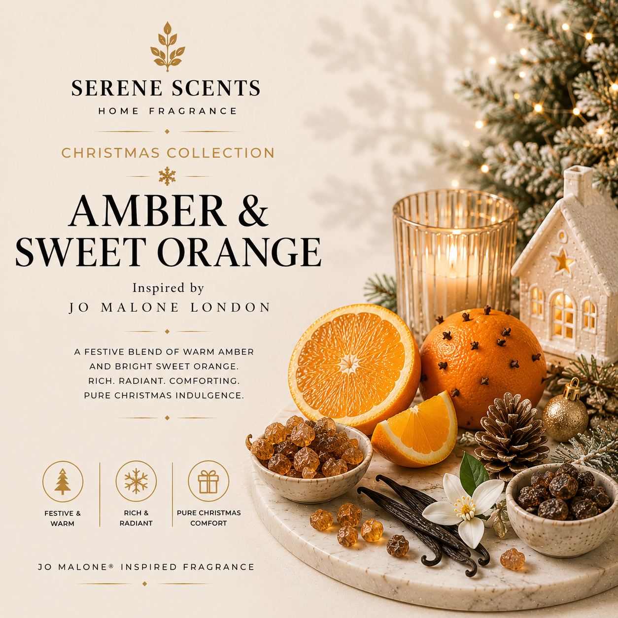 Amber & Sweet Orange | Christmas Home Fragrance