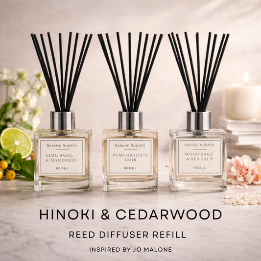 Hinoki & Cedarwood Reed Diffuser Refill from Serene Scents