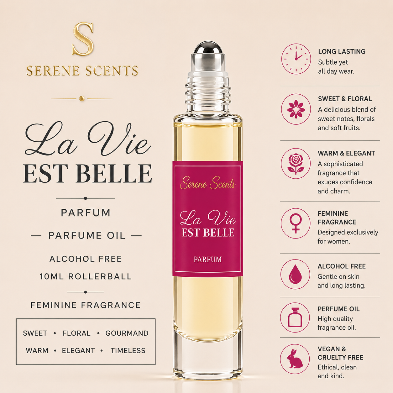 La Vie Est Belle 10ml Rollerball Perfume Oil 10ml Rollerball Perfume Oil from Serene Scents