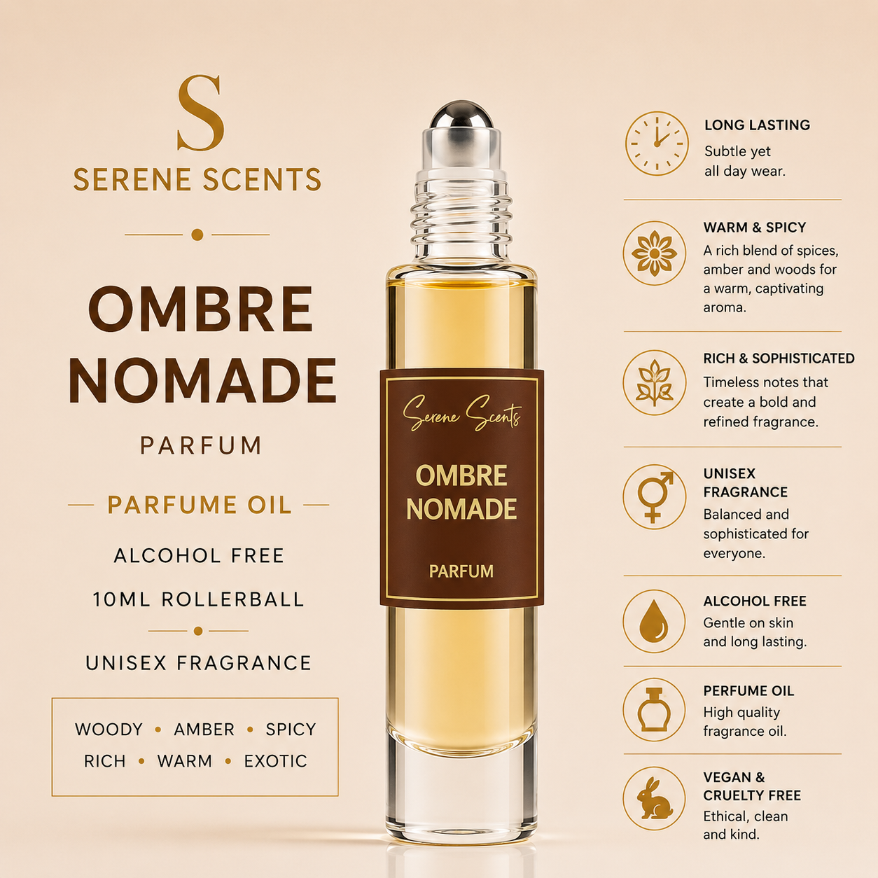 Ombre Nomade 10ml Rollerball Perfume Oil from Serene Scents