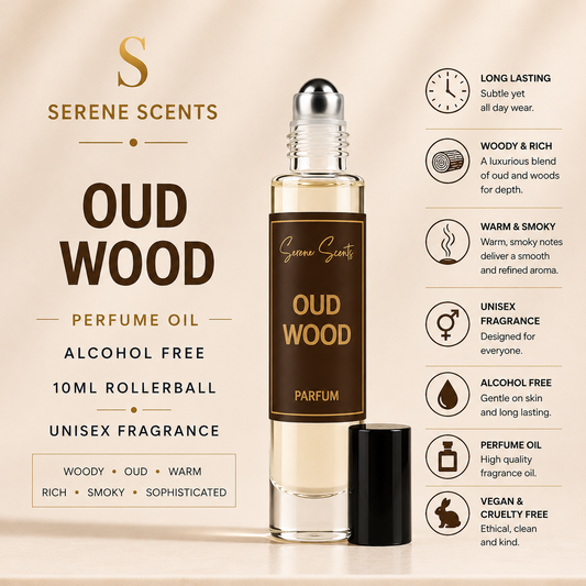 Oud Wood 10ml Rollerball Perfume Oil from Serene Scents