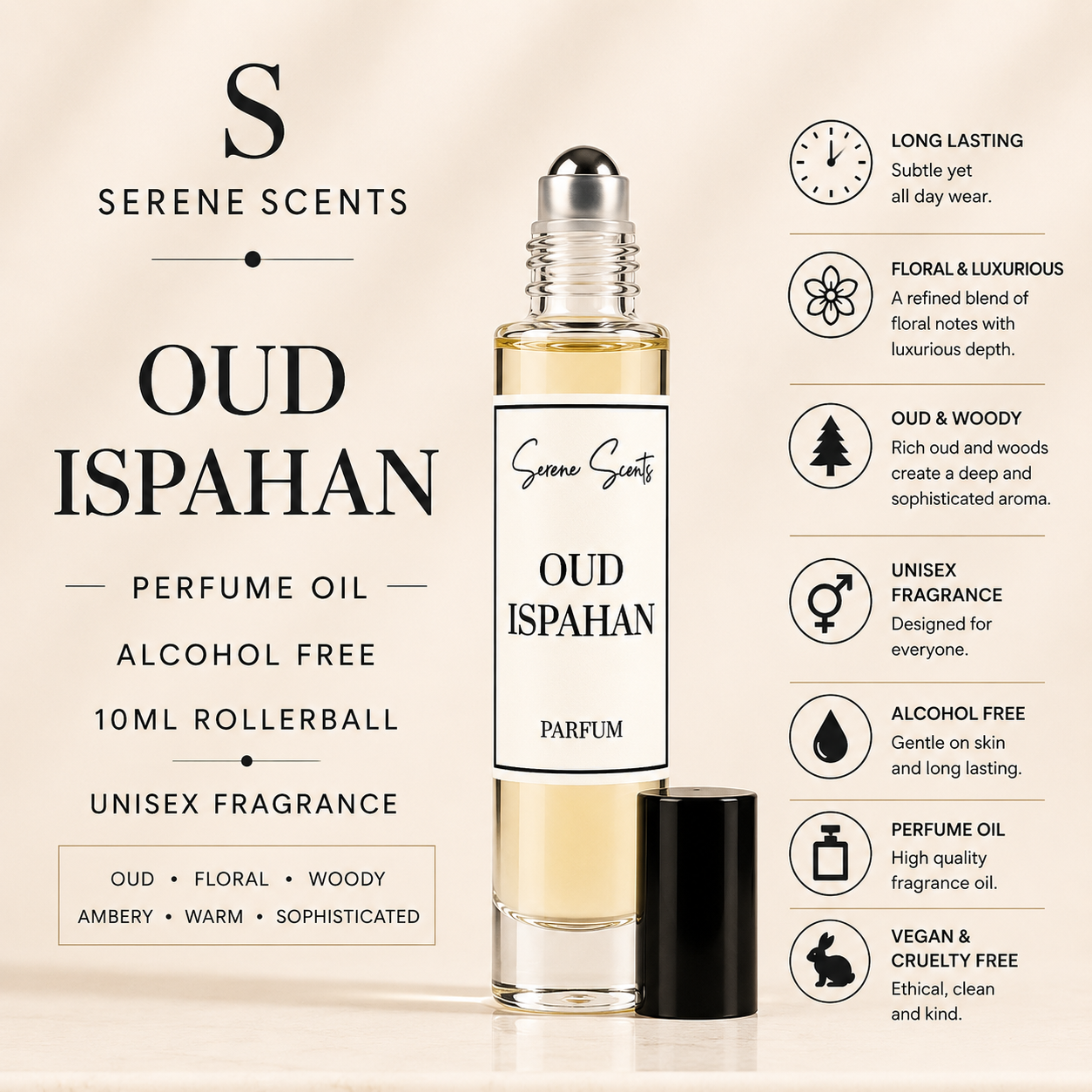 Oud Ispahan 10ml Rollerball Perfume Oil from Serene Scents