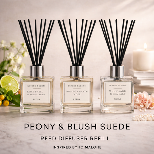 Peony & Blush Suede Reed Diffuser Refill from Serene Scents