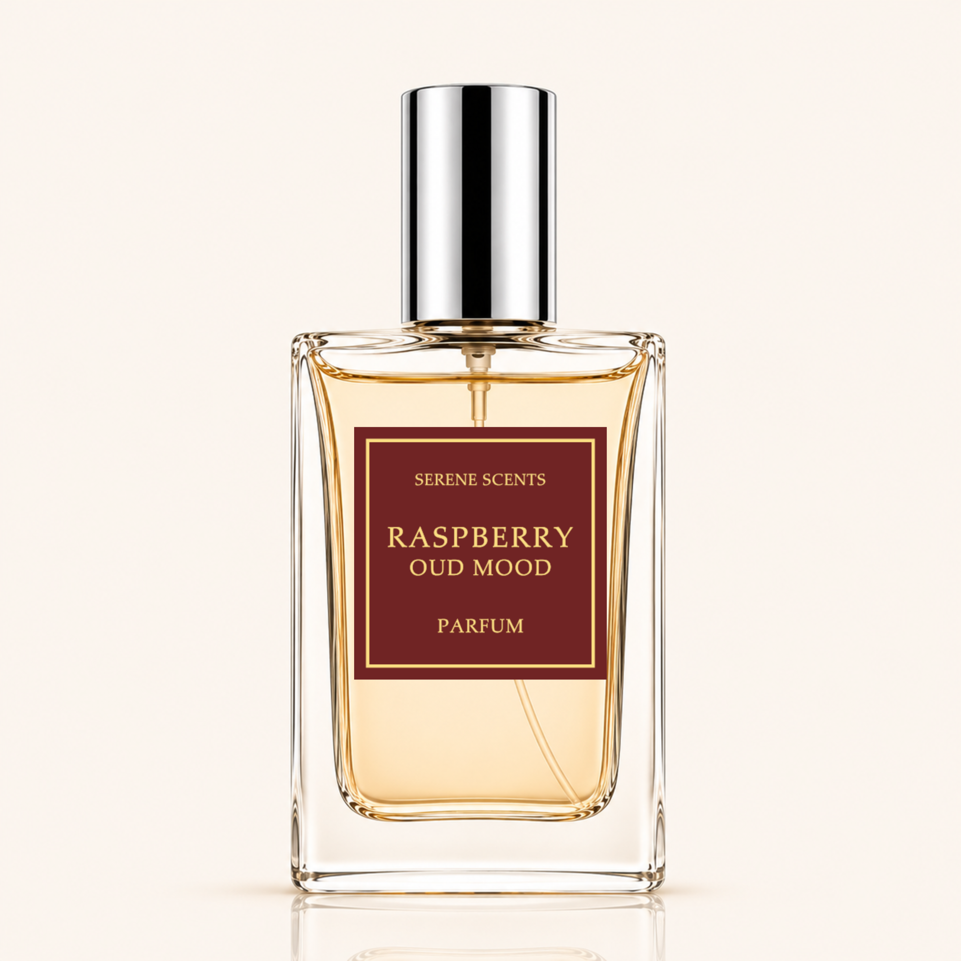 Raspberry Oud Mood inspired Eau de Parfum by Serene Scents, available in 15ml and 30ml