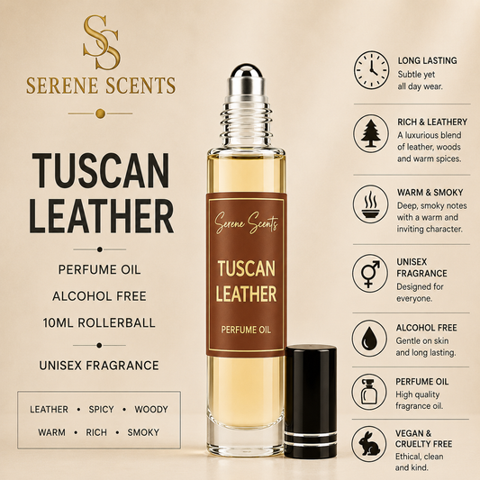 Tuscan Leather 10ml Rollerball Perfume Oil from Serene Scents