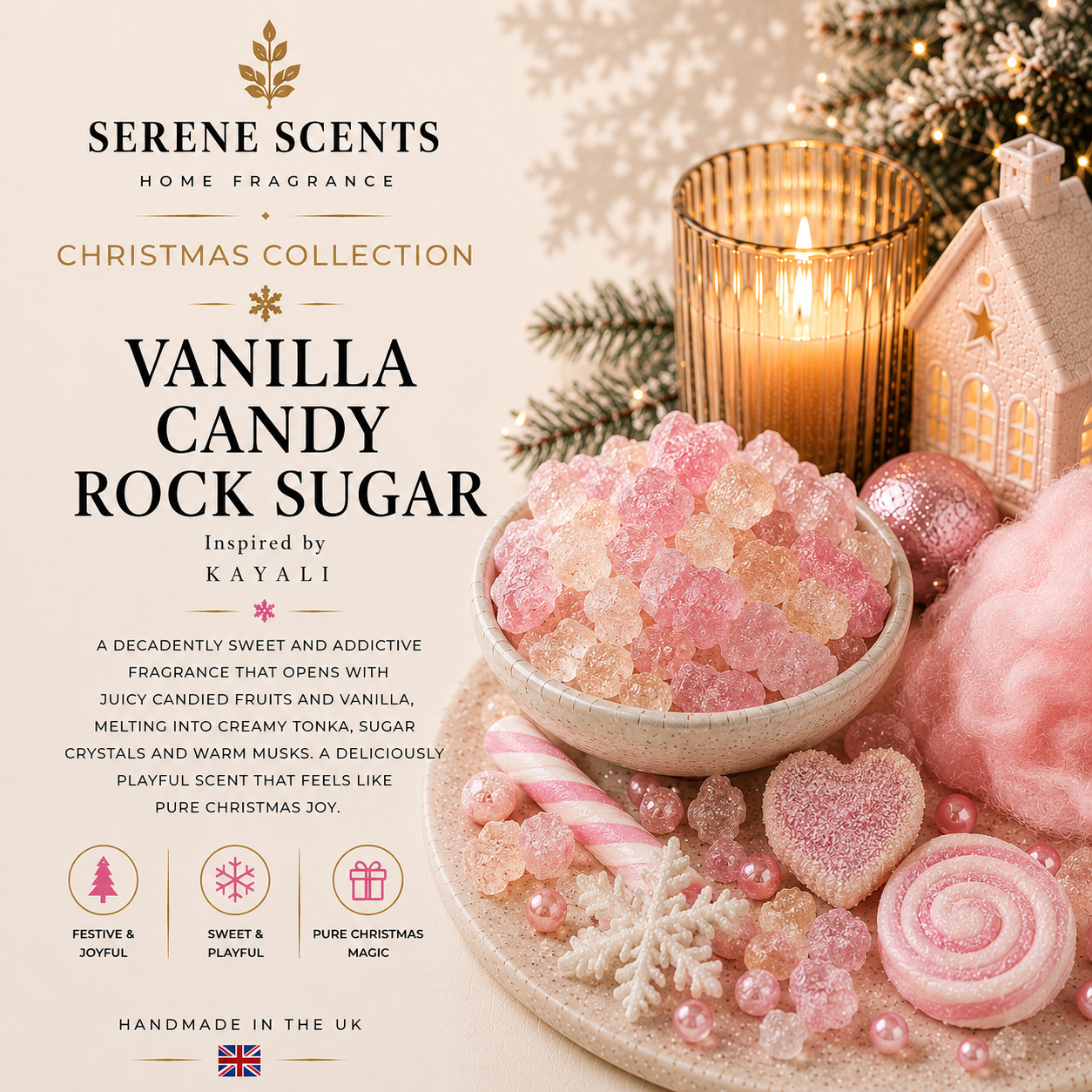 Vanilla Candy Rock Sugar | Christmas Home Fragrance