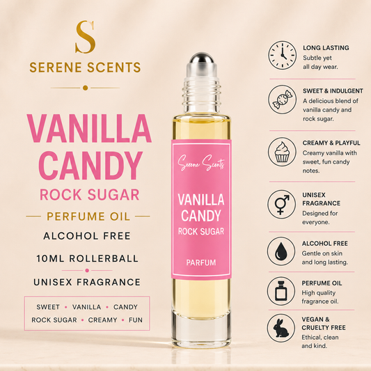 Vanilla Candy Rock Sugar 10ml Rollerball Perfume Oil from Serene Scents